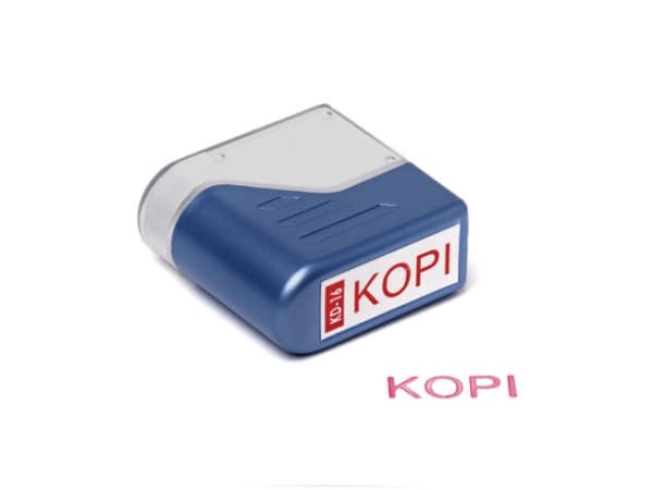 Stempel Deskmate Kopi rød tekst