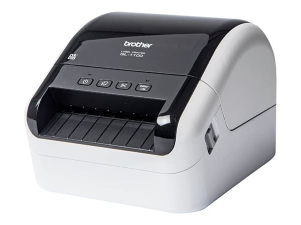 Brother QL-1100c - Etikettskriver - direktetermisk - Rull (10,36 cm) - 300 x 300 dpi - inntil 68 etiketter/min - USB 2.0, USB-vert - kutter - hvit, s