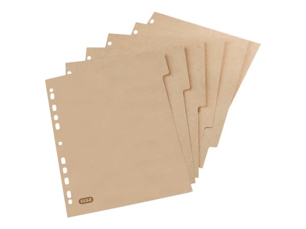 Faneblade Elba A4 naturkarton 280g 6-delt