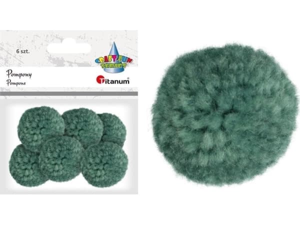 Titanum Koristeellinen lanka pompulat 6kpl smaragdinvärinen
