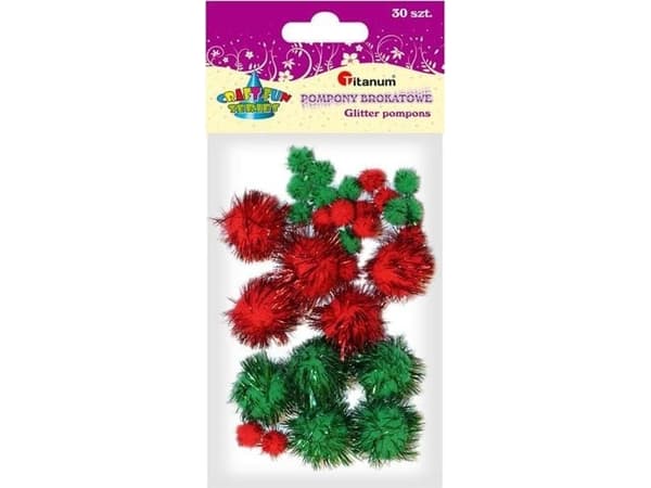 Titanum Brokatowe pompony, 30szt, MIX, CRAFT-FUN