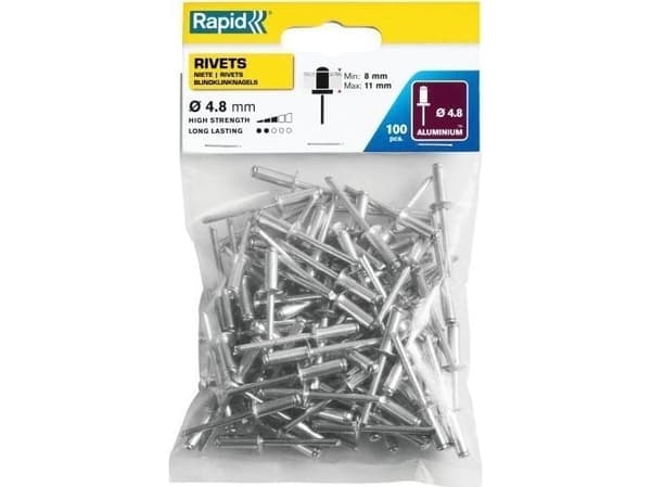 Rapid 5000381, Aluminium, Stål, Rustfritt stål, RP10 , RP40, RP60, RP100, 4,8 mm, 14 mm, 15 mm