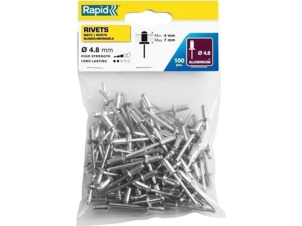 Rapid 5000380, Aluminium, Stål, Rustfritt stål, RP10 , RP40, RP60, RP100, 4,8 mm, 10 mm, 15 mm