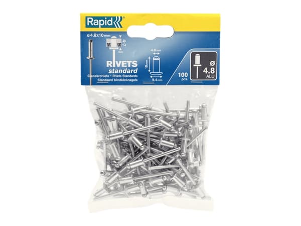 Rapid 5000380, Aluminium, Stål, Rustfritt stål, RP10 , RP40, RP60, RP100, 4,8 mm, 10 mm, 15 mm
