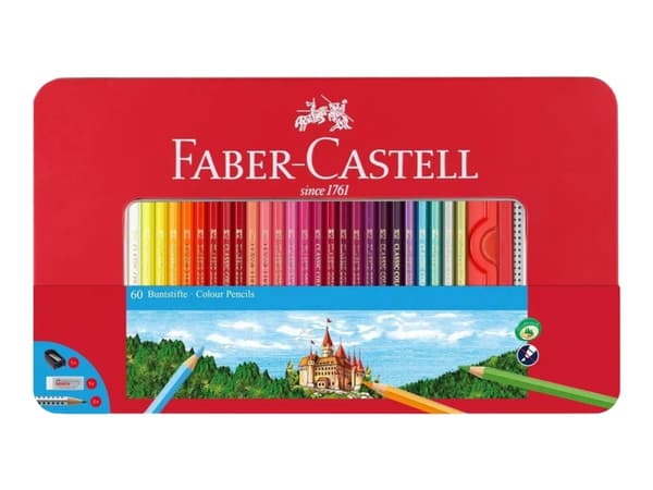 Faber-Castell Classic - Fargeblyant- og blyantsett - 62 deler