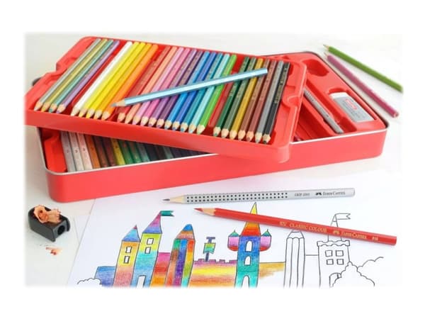 Faber-Castell Classic - Fargeblyant- og blyantsett - 62 deler
