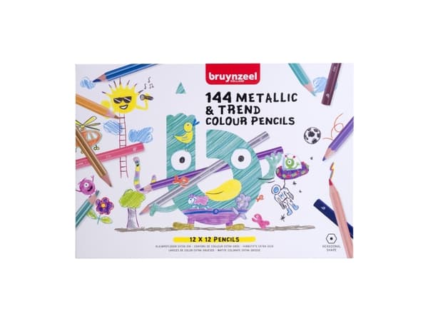 Bruynzeel Mega colour pencil set metallic & trend colours | 12 x 12 colours