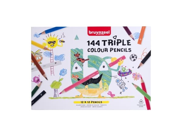 Bruynzeel Triple colour pencil set | 12 x 12 colours