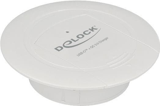 DeLOCK USB Type-C oplader PD 85 W + Qualcomm Quick Charge 3.0 til bordmontering - batterioplader / strømadapter - AC 100-240 V - 87 Watt - udgangsstik