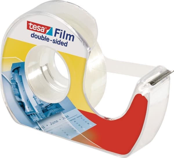 Tesa Film Dubbelsidig Med Dispenser - 7,5 mx 12 mm