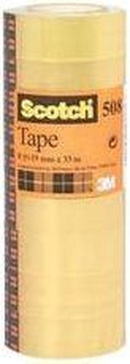 Scotch® tejp för allmänt bruk, klar, torn, 15 mm x 33 m, 10 rullar/torn