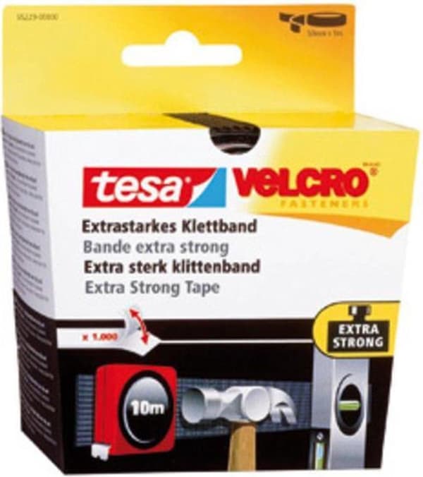 Tesa-Velcro Kardborreband 55229-ZW - 50 mm x 1 m - Svart