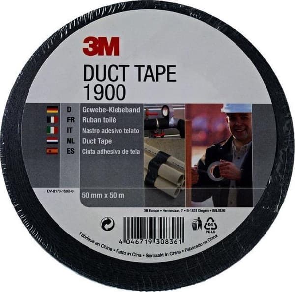 3M 1900 ilmastointiteippi - 50M x 50mm - musta