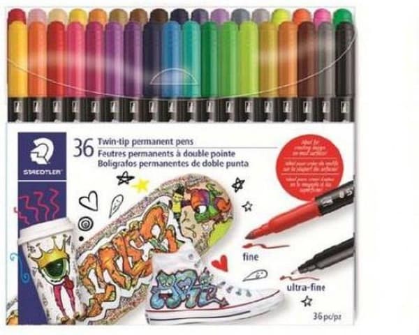 STAEDTLER Pysyvä tussi kaksoiskärjellä 3187 - setti 36 kpl