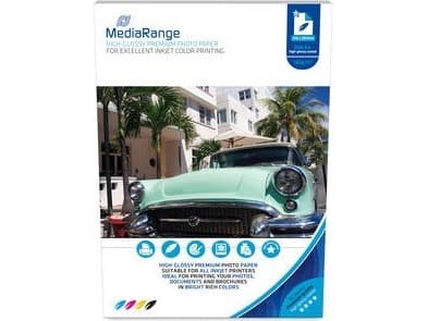 MediaRange - Högblank - bestruket - vit - A4 (210 x 297 mm) - 180 g/m² - 50 ark fotopapper