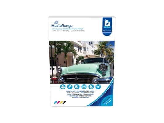 MediaRange - Högblank - bestruket - vit - A4 (210 x 297 mm) - 180 g/m² - 50 ark fotopapper