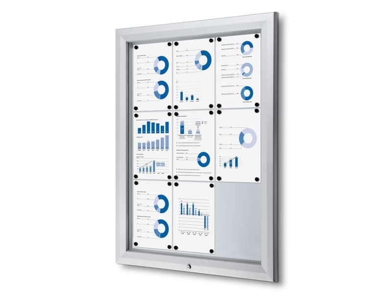 TWIN Outdoor Whiteboard Hängande Skåp - 9 x A4 Silver 805x47x1067mm (1st)