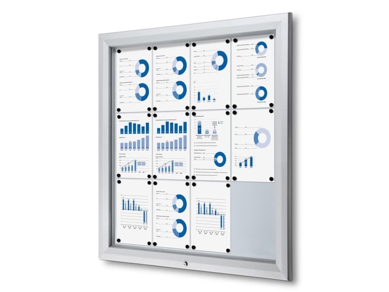 TWIN Outdoor Whiteboard Hängande Skåp - 12 x A4 Silver 1025x47x1067mm (1st)