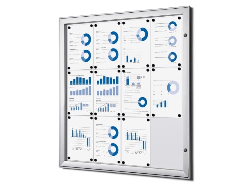 TWIN Whiteboard Hängare för inomhus och utomhus med skydd - 12 x A4 Silver 9610x23x10040mm (1st)