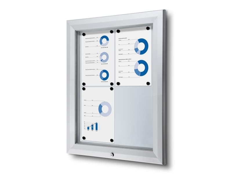TWIN Outdoor Whiteboard Hängande Skåp - 4 x A4 Silver 760x47x588mm (1st)
