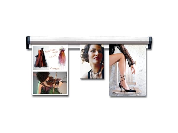 Ophængsskinne TWIN Memo Rail - 150 cm alu