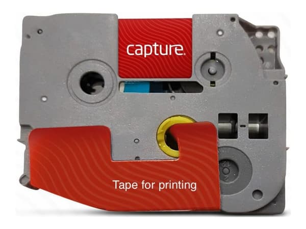 Capture - Nylon - vitt på svart - Rulle (1,8 cm x 8 m) 1 kassett(er) hängande låda - bandlaminat (alternativ för: Brother TZE345)