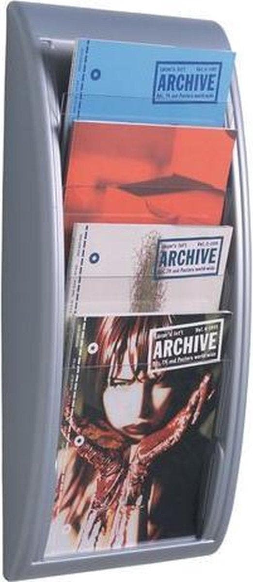 Paperflow Quick Blick 4061-35 Broschyrhållare Aluminium DIN A4 Antal fack 4 1 st (BxHxD) 290 x 650 x 95 mm