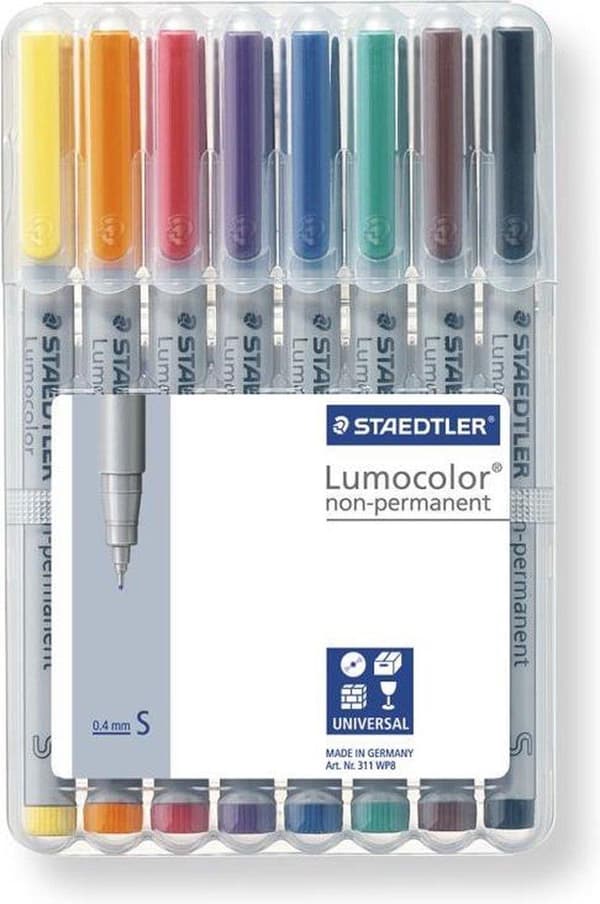 Lumocolor S icke-permanent - Box 8 st