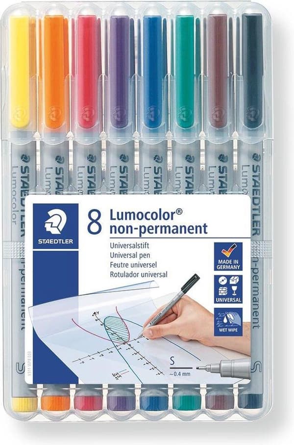 Lumocolor S icke-permanent - Box 8 st