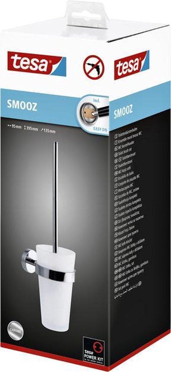 Tesa® Smooz wc-harjasetti, kromattu metalli, itseliimautuva, itseliimautuva asennustekniikka
