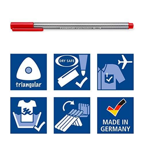 STAEDTLER fineliner triplus, 4 + 1 celebration set linjebredd: 0,3 mm, triangulär, DRY SAFE, sorterad i - 1 st (334 BK5 TA)