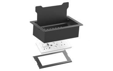 Vision TC3 SURRTB Cable Organizer Kabelboks Skrivebord Sort Hvid Pakke med 1