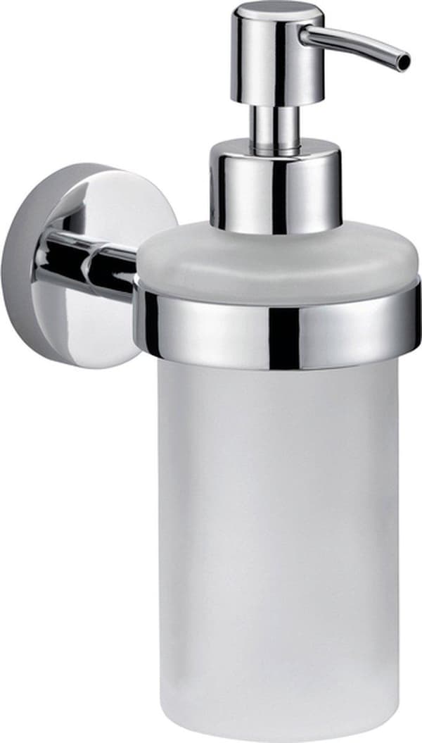 Tesa Smooz Tvålpump 9x24x9cm utan borrning Självhäftande Förkromad Metall krom vit