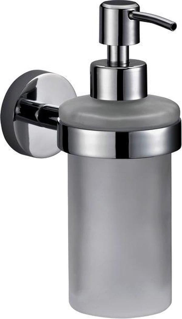 Tesa Smooz Tvålpump 9x24x9cm utan borrning Självhäftande Förkromad Metall krom vit