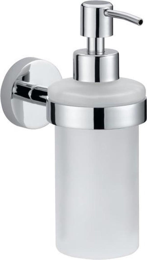 Tesa Smooz Tvålpump 9x24x9cm utan borrning Självhäftande Förkromad Metall krom vit