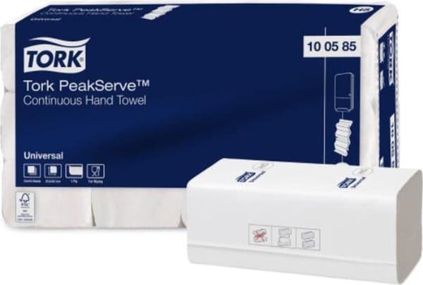 TORK 100585 PeakServe® Pappershanddukar Vita 12 block/pack 1 set(ar)