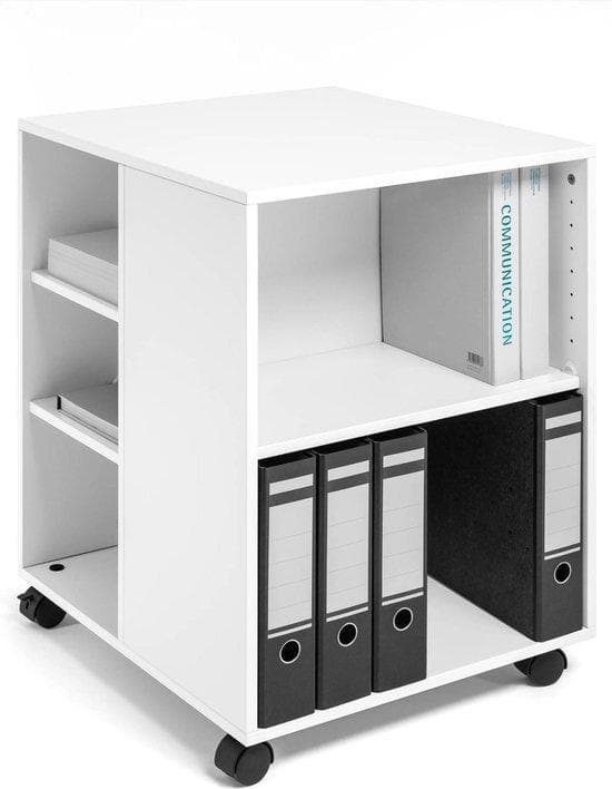 Holdbar multifunktionsvogn - hvid - 6 hylder - 1,6 cm - 528 mm - 592 mm - 748 mm (311302)
