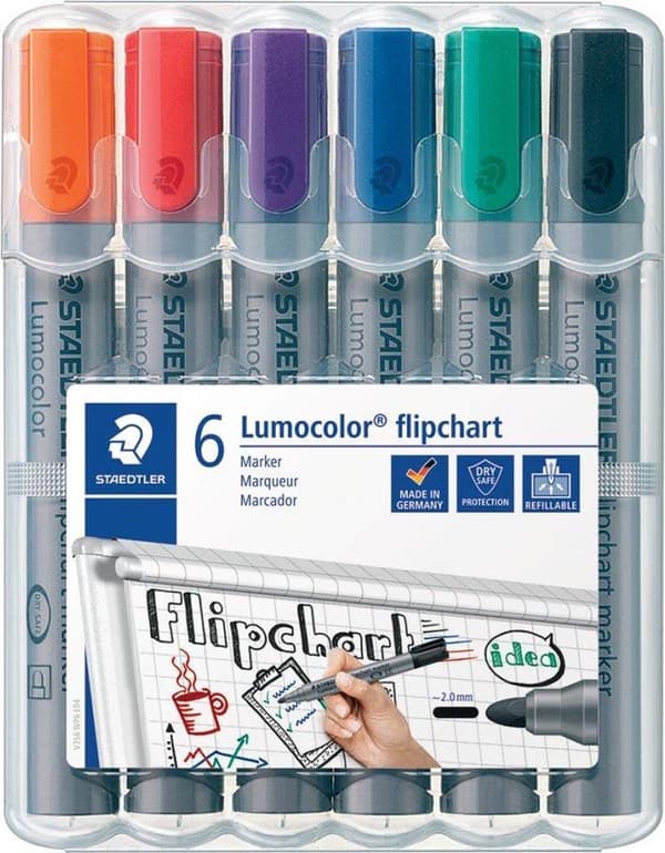 Lumocolor fläppitaulun tussi - Laatikko 6 kpl