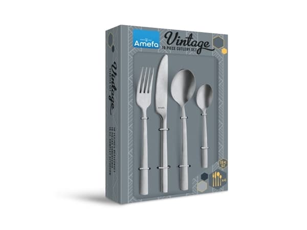 Amefa Manille 9035 - 16-stk sæt i vintage æske - rustfri stål-stenvask