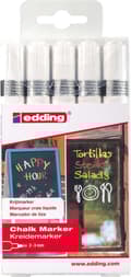 Miniatyrbillede 8 af 11: edding 4095 Kridttuscher - 5 hvide kridttuscher - Vinduesmærker - Skrivebredde 2-3 mm