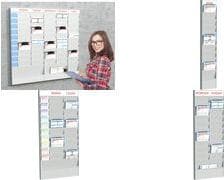 PAPERFLOW väggmonterad kontorsplanerare, 20 fack, A5, grundelement, grå tillverkad av högkvalitativ, rep- och slagtålig polystyren - 1 st (PD20A5.02)