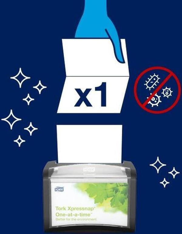 Tork Xpressnap® dispenserservett 216x165cm 2-lagers 1/2-faldig vit 5x200x8