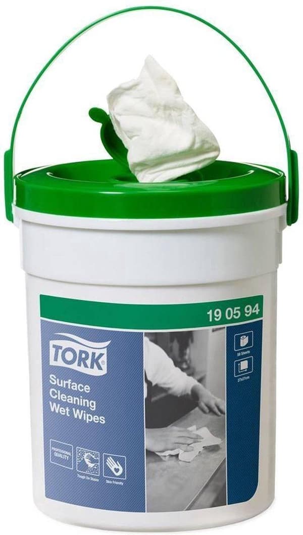 Tork Ytrengöring Fuktiga dukar W14