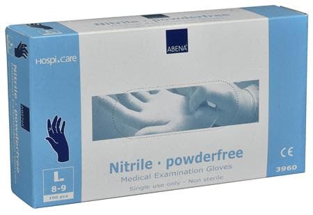 Abena HospiCare - Handsker - engangsmateriale - størrelse: 7-8 - M - nitril-gummi - blå (pakke med 100)