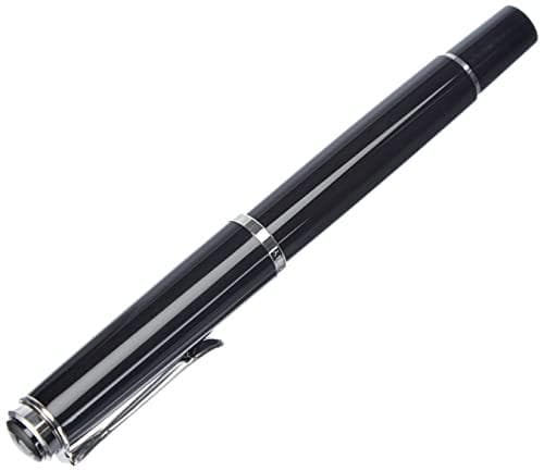 Pelikan reservoarpenna M 205, spetsbredd: M, svart med spets i polerat rostfritt stål, kolvmekanism, bläcksikte (971770)