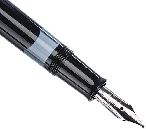 Pelikan reservoarpenna M 205, spetsbredd: M, svart med spets i polerat rostfritt stål, kolvmekanism, bläcksikte (971770)