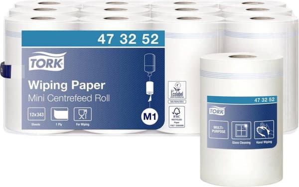 Tork Wiping Mini Centerfeed Rengöringspapper 1-lagers M2