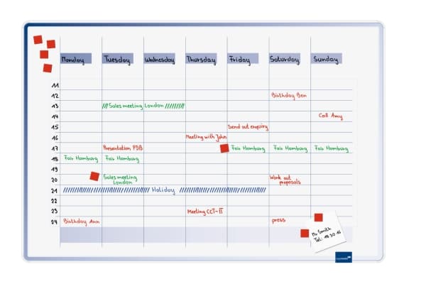 Whiteboard Legamaster Accent, veckoplanerare