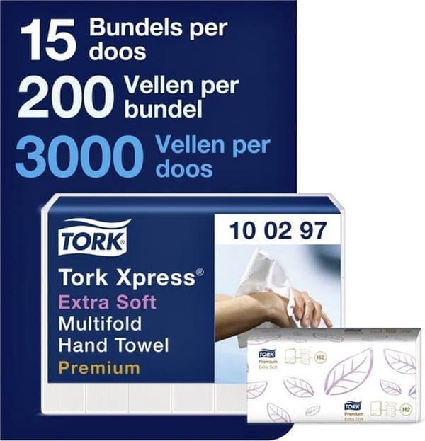 Tork handdukspapper mellanvikt supermjukt 2-lagers 2100 ark