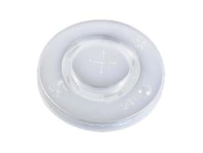 Plastlåg Ø80 mm Catersource Flad med kryds Transparent til Papbæger PS Plast,100 stk/ps - (100 stk.)